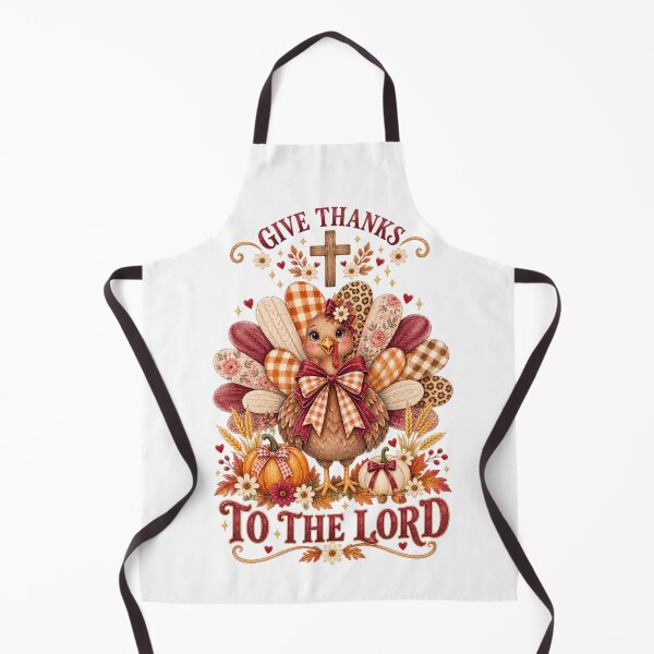 Item preview, Christian Turkey , Give Thanks to the Lord, Watercolor Thanksgiving Coquette Bow Design designed and sold by Pattranit56.