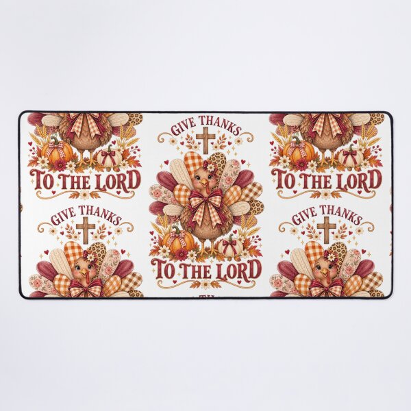Item preview, Christian Turkey , Give Thanks to the Lord, Watercolor Thanksgiving Coquette Bow Design designed and sold by Pattranit56.