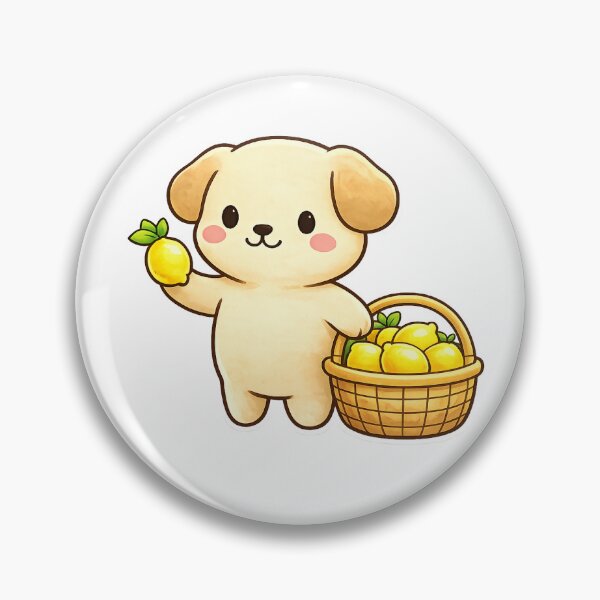 Item preview, Cute Dog Holding Fresh Lemon Basket designed and sold by Pencil .
