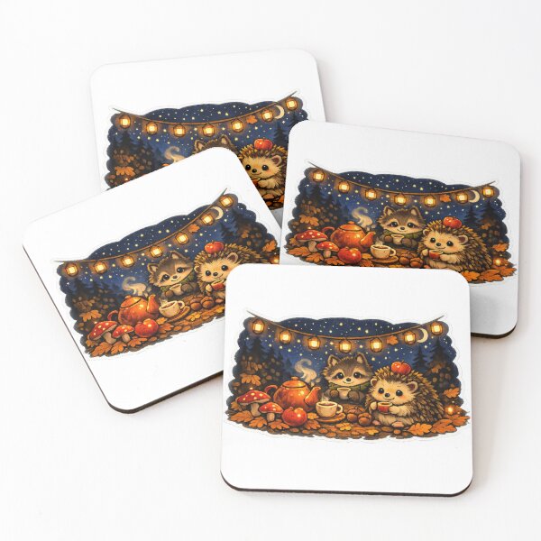 Item preview, Hedgehog Night Tea Party Stickers designed and sold by ANNART1602.