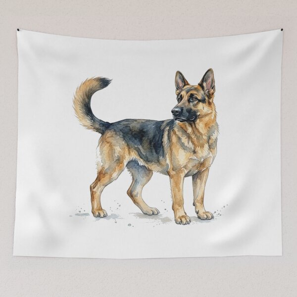 Item preview, water color German shepherd sticker designed and sold by Stickers void.