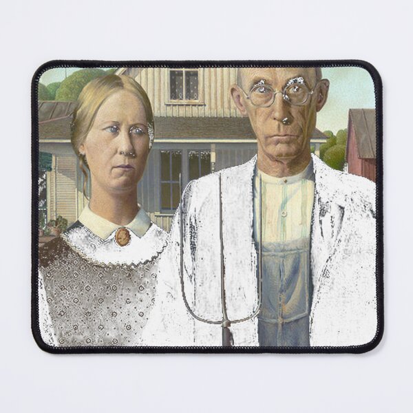 Item preview, American Gothic By Grant Wood Oil On Beaverboard 1 designed and sold by MRXSHOOP.