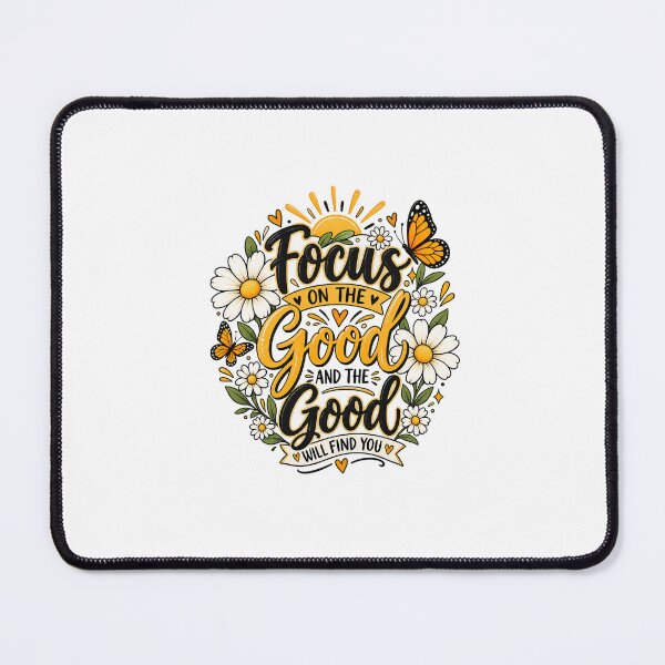 Item preview, Focus on the Good – Positive Floral Motivation Quote designed and sold by GoodVibe Prints.