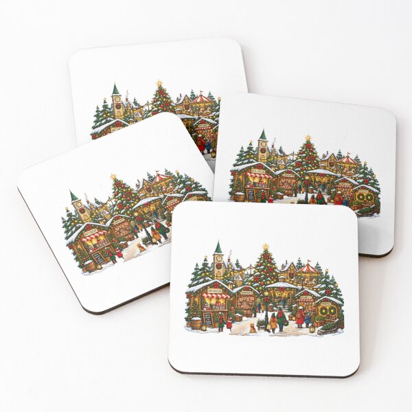 Item preview, Christmas Village Market | Cozy Winter Wonderland Holiday Scene designed and sold by MrDev.
