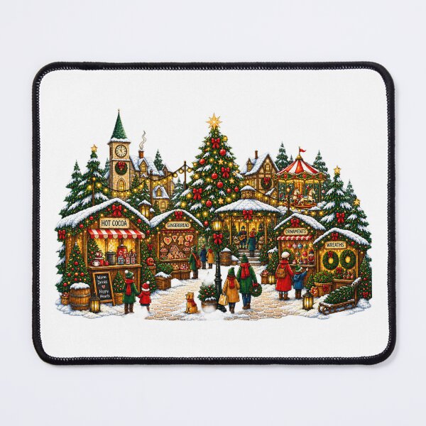 Item preview, Christmas Village Market | Cozy Winter Wonderland Holiday Scene designed and sold by MrDev.
