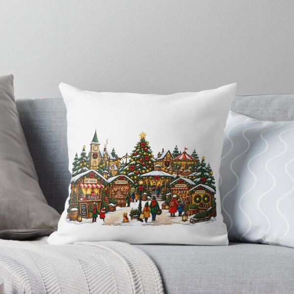 Item preview, Christmas Village Market | Cozy Winter Wonderland Holiday Scene designed and sold by MrDev.