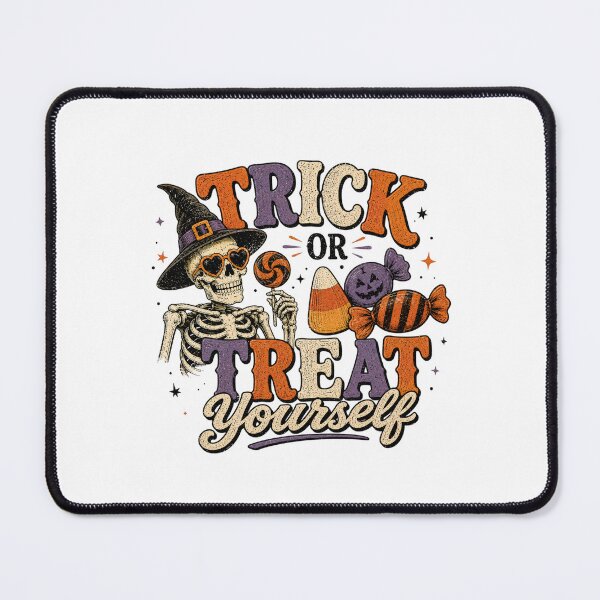 Item preview, Trick or Treat Yourself Skeleton Retro designed and sold by Side Quest Co..