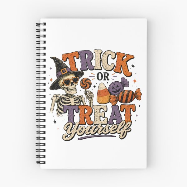 Item preview, Trick or Treat Yourself Skeleton Retro designed and sold by Side Quest Co..