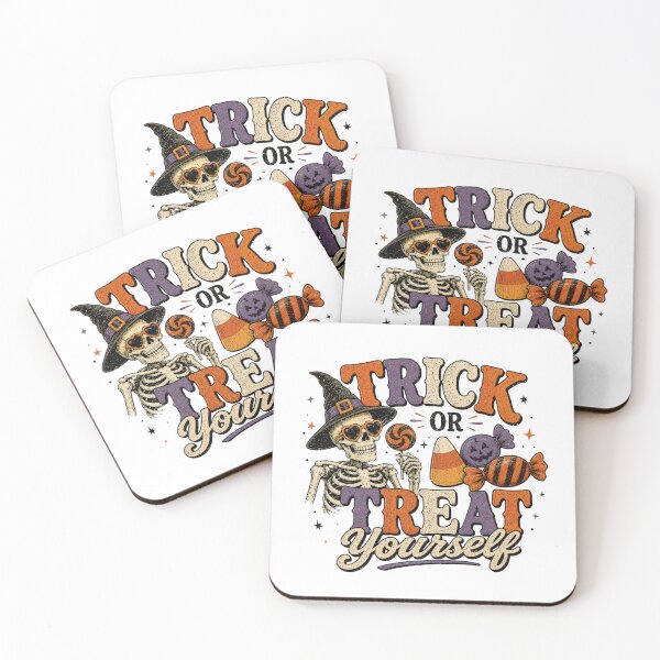Item preview, Trick or Treat Yourself Skeleton Retro designed and sold by Side Quest Co..