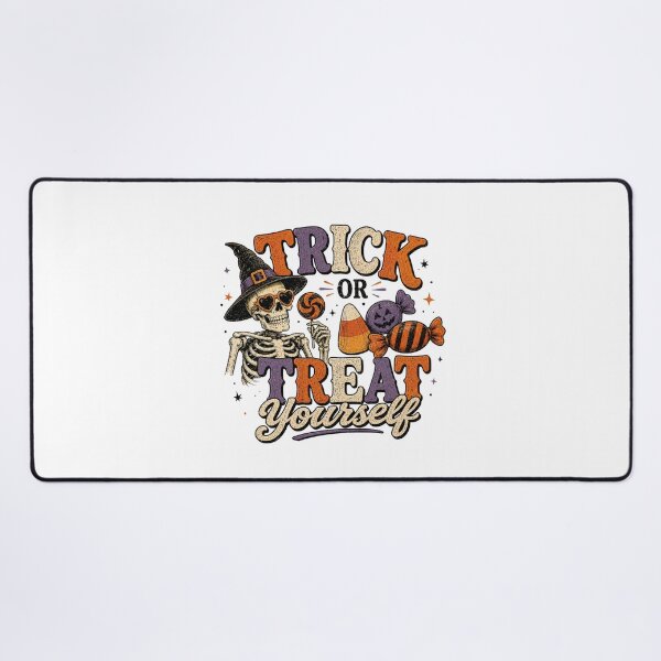 Item preview, Trick or Treat Yourself Skeleton Retro designed and sold by Side Quest Co..
