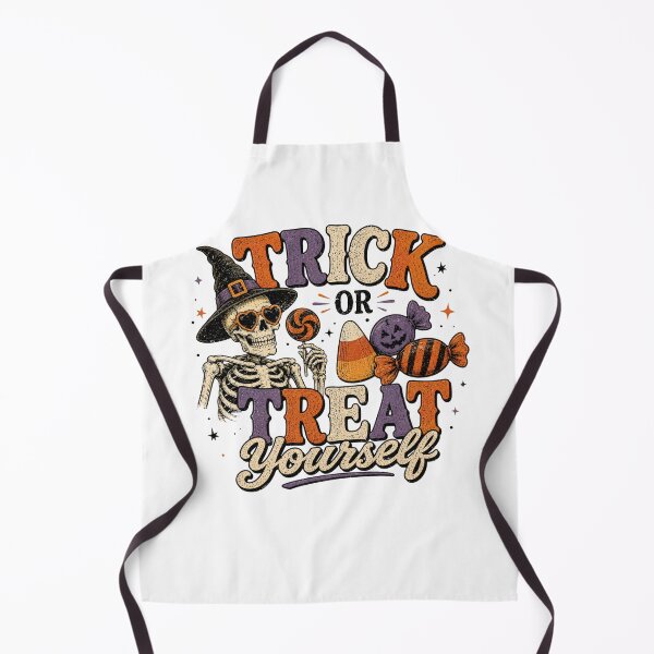 Item preview, Trick or Treat Yourself Skeleton Retro designed and sold by Side Quest Co..
