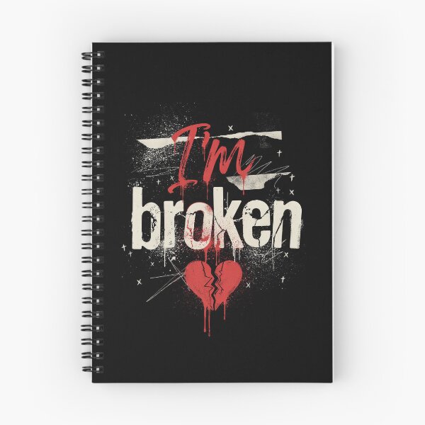 Item preview, I'm Broken Emo Saying Gift with Broken Heart Design designed and sold by Say It With Ink.
