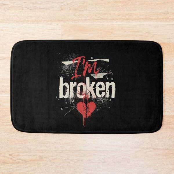 Item preview, I'm Broken Emo Saying Gift with Broken Heart Design designed and sold by Say It With Ink.