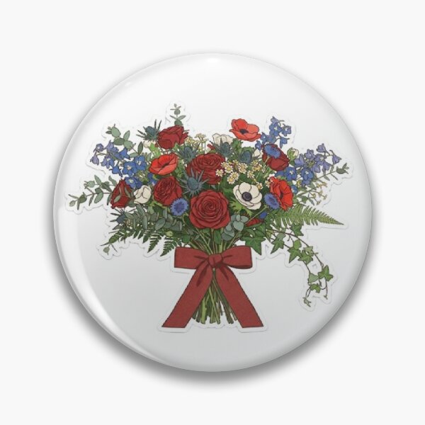Item preview, Red Blue Rose Bouquet Vintage Aesthetic Floral Wall Art Romantic Cottagecore Botanical Print Elegant Retro Flower designed and sold by SamiraArts.