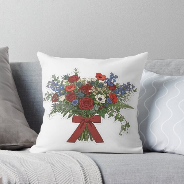 Item preview, Red Blue Rose Bouquet Vintage Aesthetic Floral Wall Art Romantic Cottagecore Botanical Print Elegant Retro Flower designed and sold by SamiraArts.