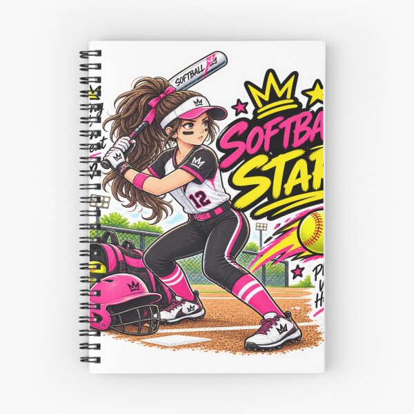 Item preview, Softball Star Girl Sticker | Cute Softball Player Sports Sticker designed and sold by Genzfirevibes.