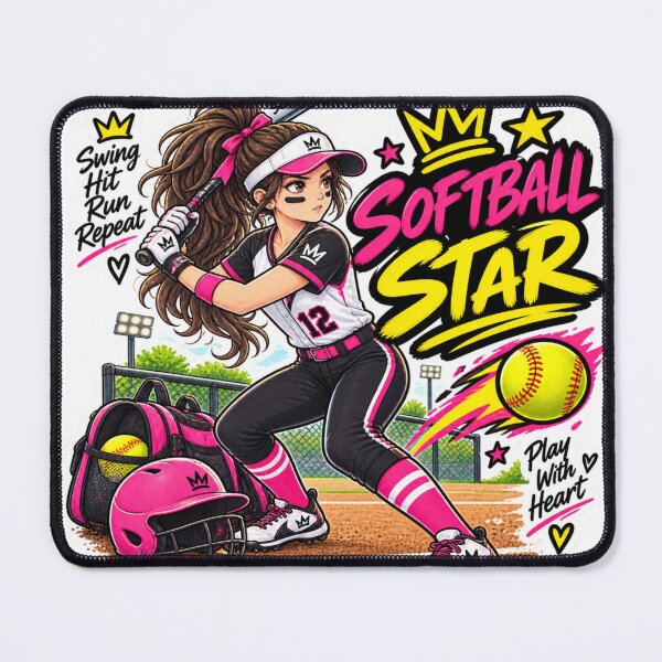 Item preview, Softball Star Girl Sticker | Cute Softball Player Sports Sticker designed and sold by Genzfirevibes.