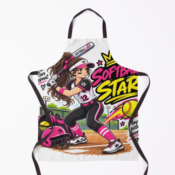 Item preview, Softball Star Girl Sticker | Cute Softball Player Sports Sticker designed and sold by Genzfirevibes.