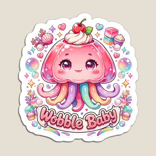 Item preview, Wobble Baby Kawaii Jellyfish T-Shirt – Cute Pastel Ocean Dessert Art Gift for Kawaii Lovers, Soft Girls & Jellyfish Fans designed and sold by GemBob Creations.