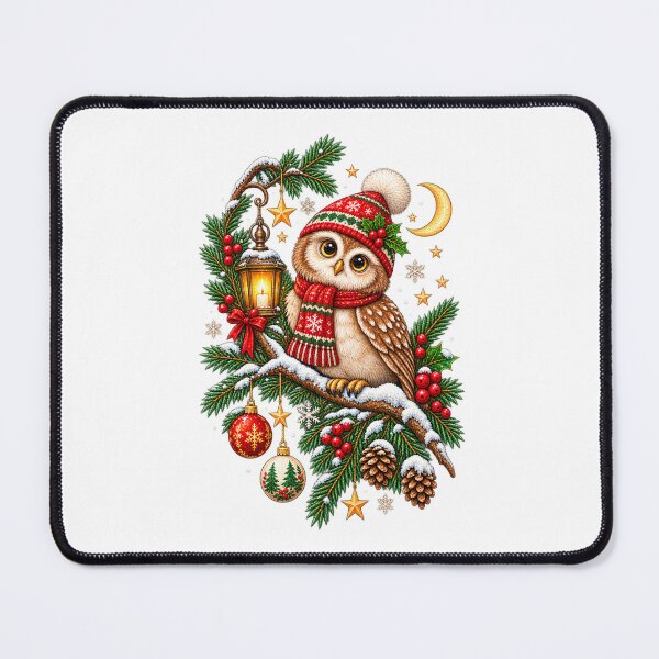 Item preview, Cozy Christmas Owl | Snowy Woodland Owl Holiday Design designed and sold by MrDev.