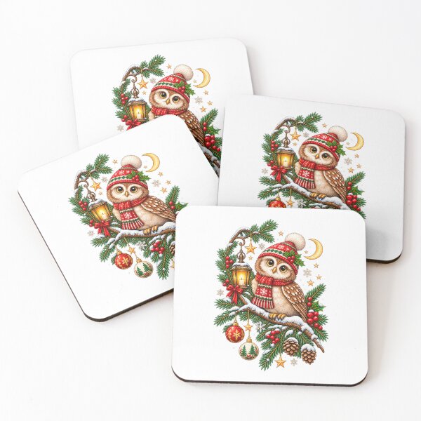 Item preview, Cozy Christmas Owl | Snowy Woodland Owl Holiday Design designed and sold by MrDev.