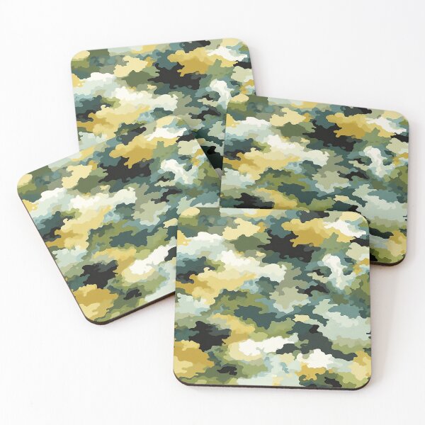 Item preview, Multicolor Camo Pattern Green Mustard and Teal Camouflage designed and sold by Nine Lives Studio.