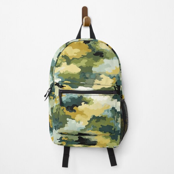 Item preview, Multicolor Camo Pattern Green Mustard and Teal Camouflage designed and sold by Nine Lives Studio.