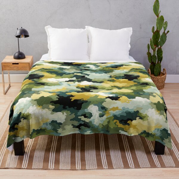 Item preview, Multicolor Camo Pattern Green Mustard and Teal Camouflage designed and sold by Nine Lives Studio.