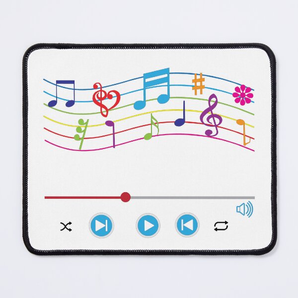 Item preview, Music notes, music player, colourful music symbols on waves designed and sold by Lennylindesigns.