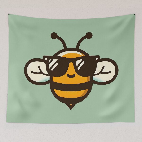 Item preview, Cool Bee With Sunglasses, Funny Cartoon designed and sold by gkhanco.
