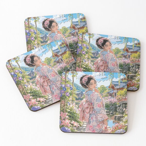 Item preview, Elegant Woman in Japanese Floral Kimono designed and sold by Keltoi-art.