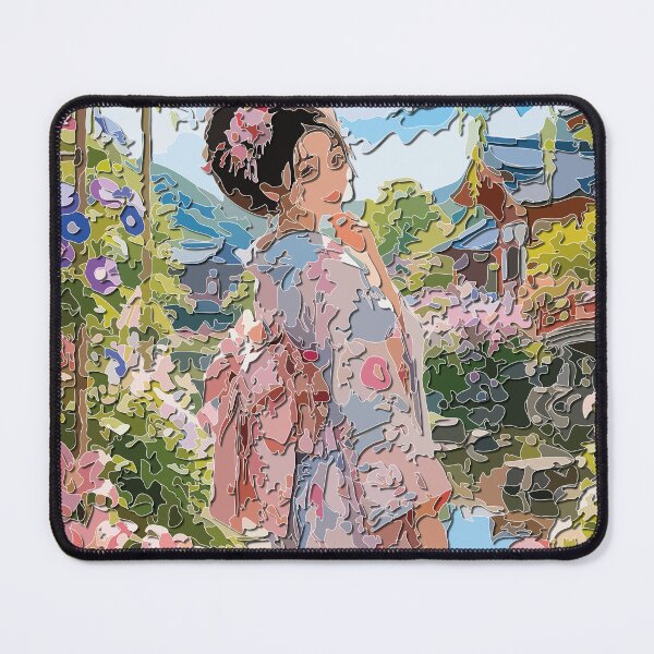 Item preview, Elegant Woman in Japanese Floral Kimono designed and sold by Keltoi-art.