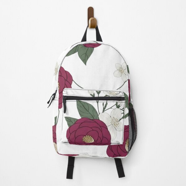 Item preview, Victorian Burgundy Camellia and White Jasmine Pattern - Dark Floral Art designed and sold by Dzblack.