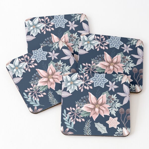 Item preview, Pink and Blue Poinsettia pattern designed and sold by Road Home Quilting.