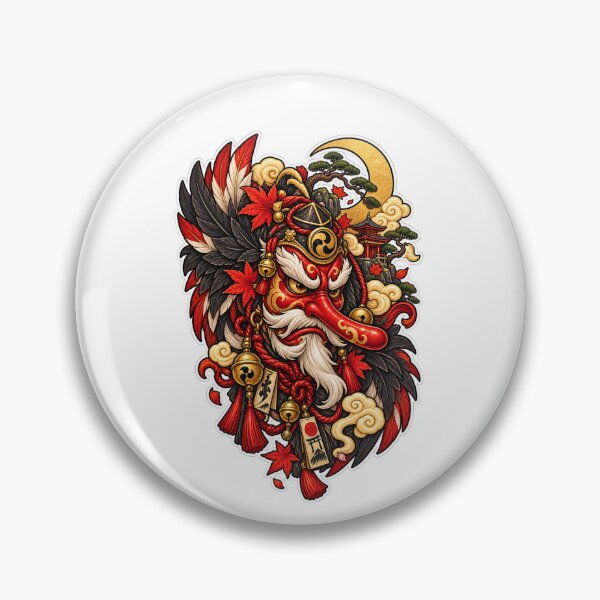 Item preview, Japanese Tengu Mask | Red Tengu Warrior Autumn Japanese Folklore designed and sold by MrDev.