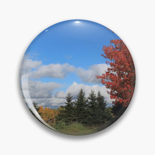 Item preview, Stunning fall red maple trees in the field, under the blue sky  designed and sold by naturematters.