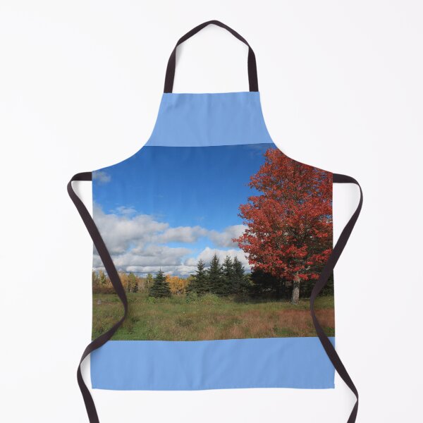 Item preview, Stunning fall red maple trees in the field, under the blue sky designed and sold by naturematters.