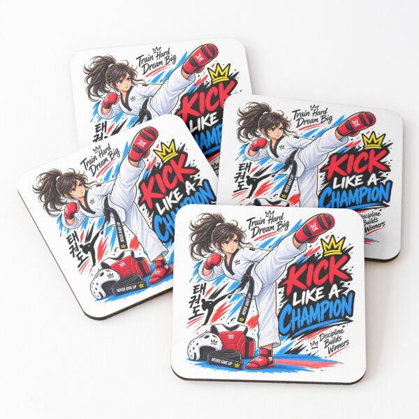 Item preview, Kick Like a Champion Martial Arts Girl Sticker | Taekwondo Fighter designed and sold by Genzfirevibes.