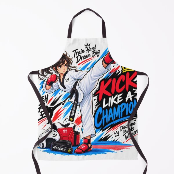Item preview, Kick Like a Champion Martial Arts Girl Sticker | Taekwondo Fighter designed and sold by Genzfirevibes.