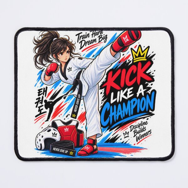 Item preview, Kick Like a Champion Martial Arts Girl Sticker | Taekwondo Fighter designed and sold by Genzfirevibes.