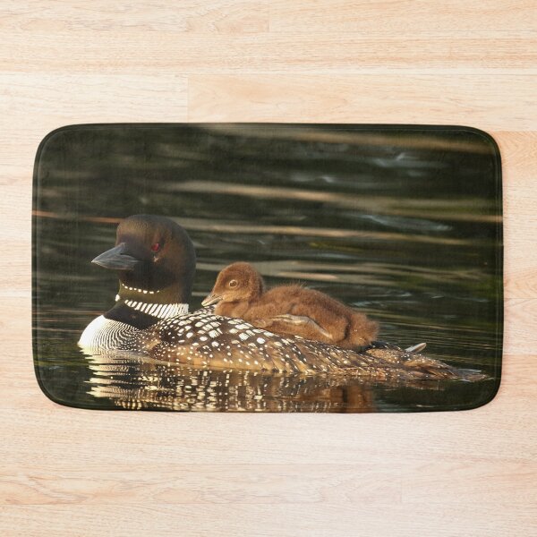 Item preview, Common Loon Mother and Baby on Lake designed and sold by locustgirl.