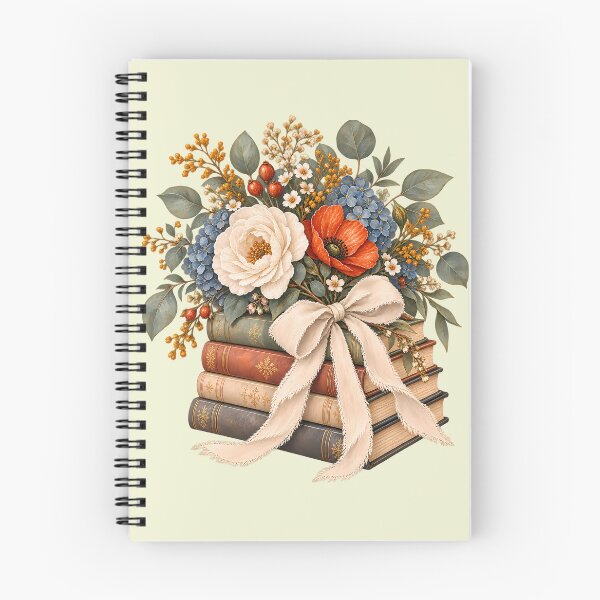 Item preview, Vintage Botanical Bouquet on Old Books with Ribbon Art designed and sold by aleano2026.
