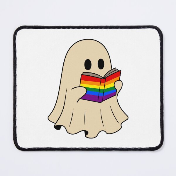 Item preview, LGBTQ Rainbow Halloween Ghost Reading Book designed and sold by Cannaxes Studio.