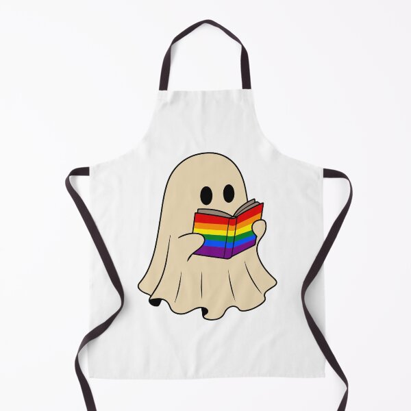 Item preview, LGBTQ Rainbow Halloween Ghost Reading Book designed and sold by Cannaxes Studio.