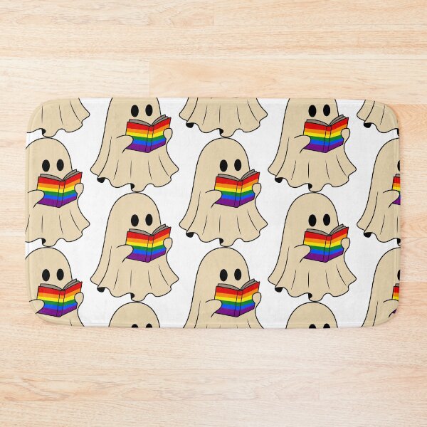 Item preview, LGBTQ Rainbow Halloween Ghost Reading Book designed and sold by Cannaxes Studio.