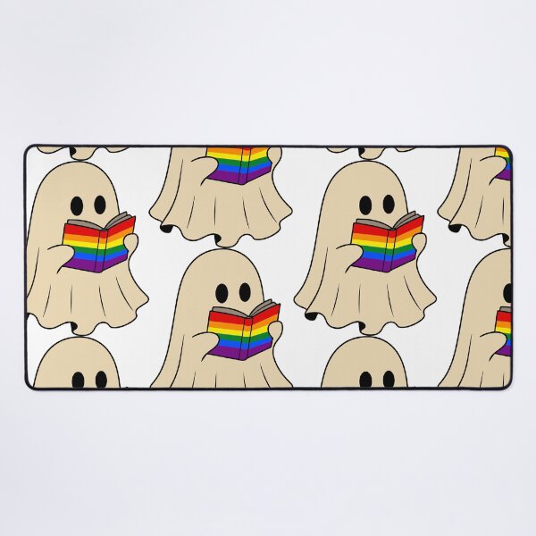 Item preview, LGBTQ Rainbow Halloween Ghost Reading Book designed and sold by Cannaxes Studio.