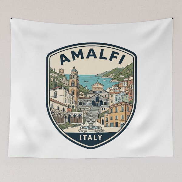 Item preview, Amalfi Italy Coast Vintage Travel Badge designed and sold by k3rstman1.