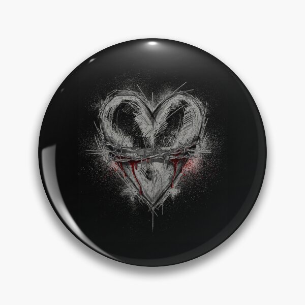 Item preview, Barbed Wire Heart Sketch Emo Aesthetic Gift designed and sold by Say It With Ink.