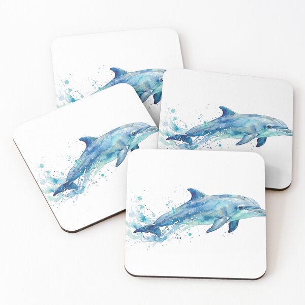 Item preview, water color Gerald the dolphin sticker designed and sold by Stickers void.