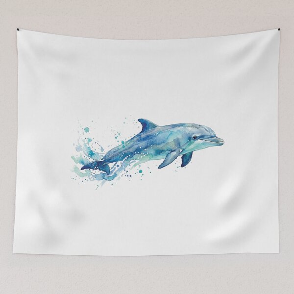 Item preview, water color Gerald the dolphin sticker designed and sold by Stickers void.